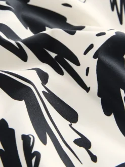 Zwart/Crème Palm - Bikini broekje met print