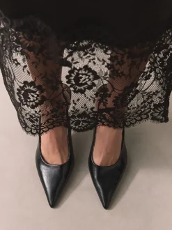 Zwart/dierenprint - Forever Comfort® puntige schoenen met hielbandje