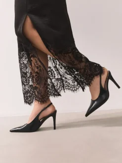Zwart/dierenprint - Forever Comfort® puntige schoenen met hielbandje
