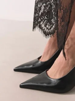 Zwart/dierenprint - Forever Comfort® puntige schoenen met hielbandje