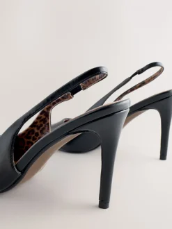 Zwart/dierenprint - Forever Comfort® puntige schoenen met hielbandje