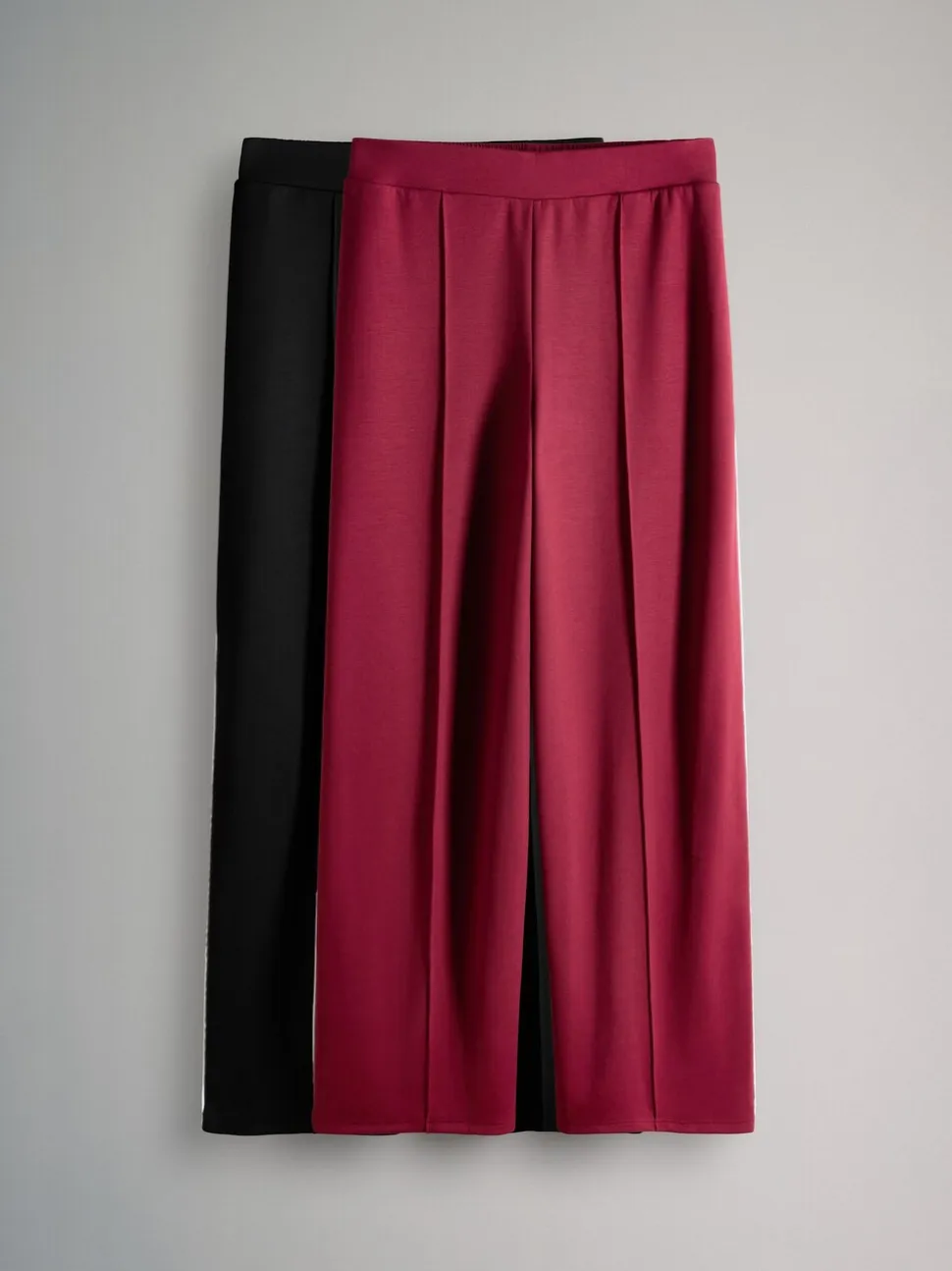 Zwart/donkerrood - The Set Modal Straight Leg Joggers 2 Pack