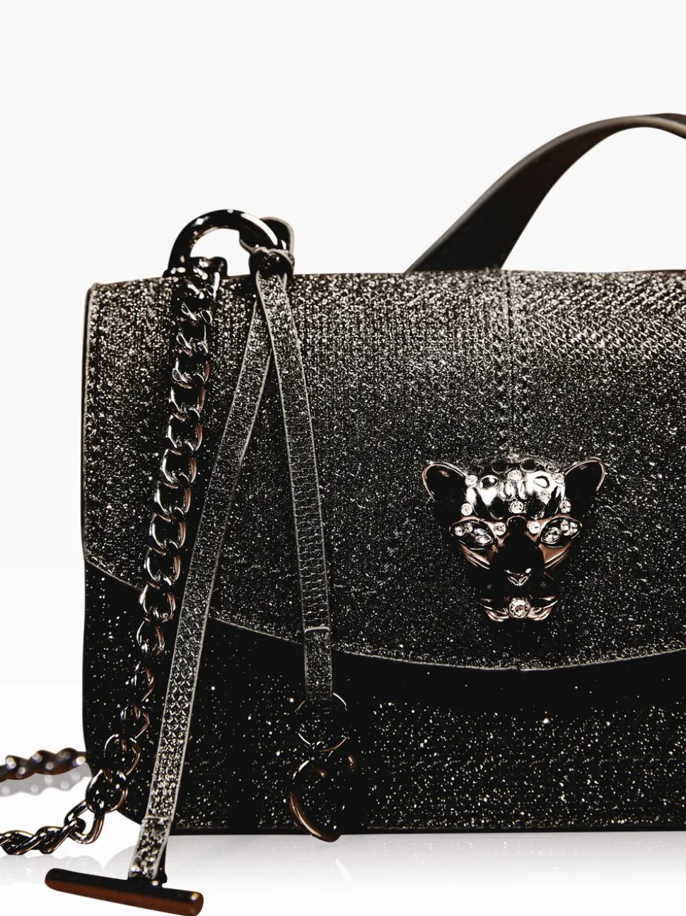 Zwarte glitter - Lipsy Small Chain Shoulder Bag
