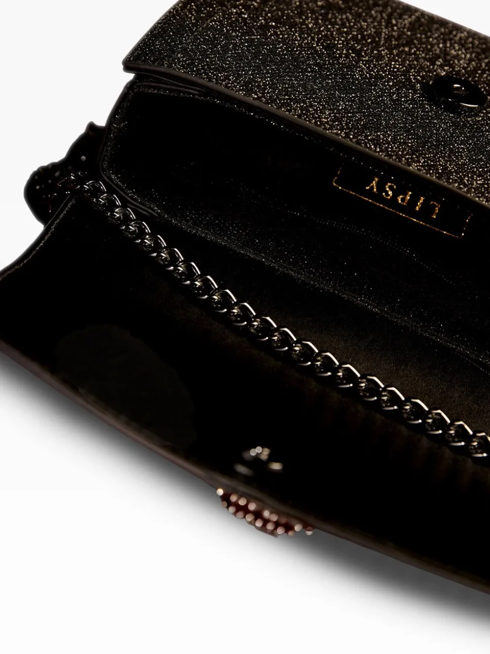 Zwarte glitter - Lipsy Small Chain Shoulder Bag