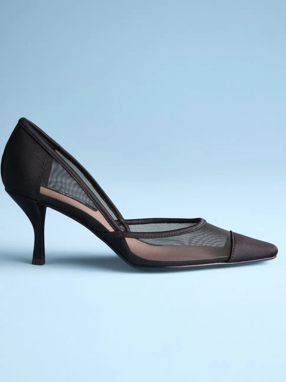 Zwarte mesh - Tabitha Simmons x Next Mary Grace Leather Chisel Toe Court Heels