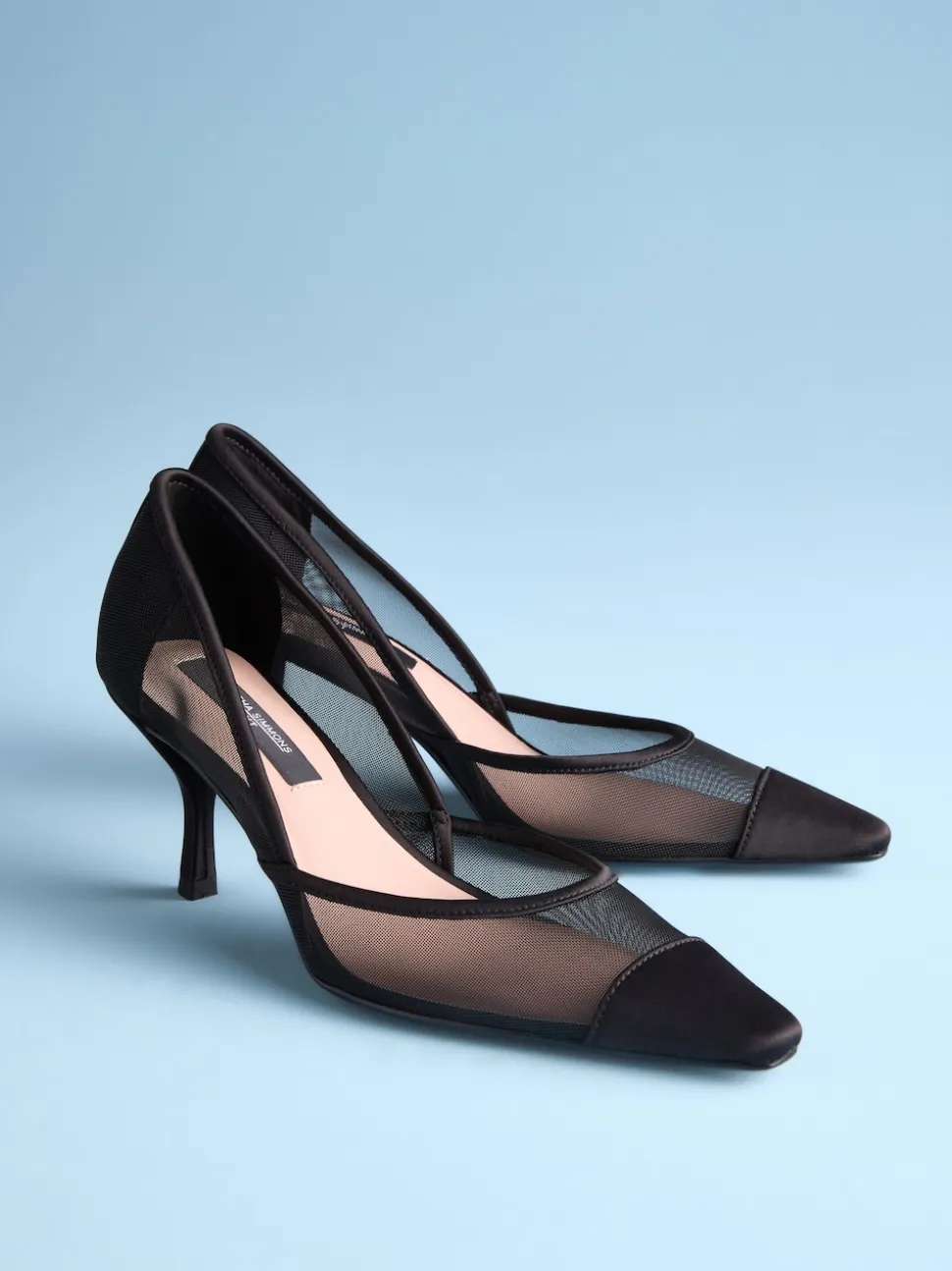 Zwarte mesh - Tabitha Simmons x Next Mary Grace Leather Chisel Toe Court Heels
