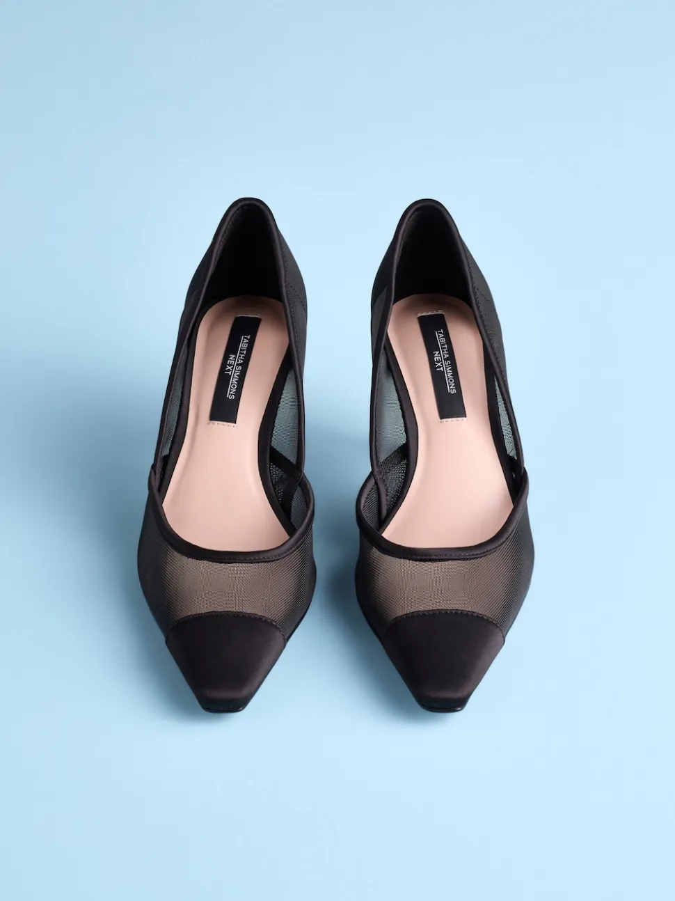 Zwarte mesh - Tabitha Simmons x Next Mary Grace Leather Chisel Toe Court Heels
