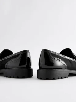 Zwarte mix - Loafers met dikke zool met profiel en kwastjes