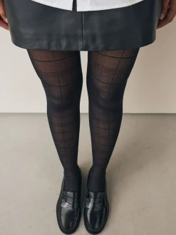 Zwarte ruit - 1 Panty's met patroon