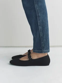 Zwarte satijn - Forever Comfort Round Toe Buckle Detail Mary Jane Shoes