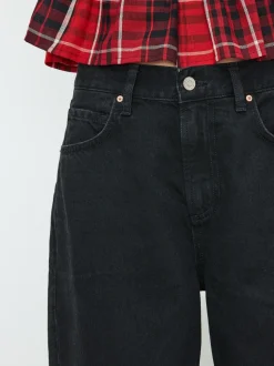 Zwarte wassing - Boyfriend-jeans met omslag