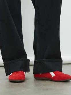 Zwarte wassing - Boyfriend-jeans met omslag