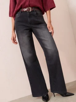 Zwarte wassing - Friends Like These X Lucy Mecklenburgh alledaagse jeans met wijde pijpen