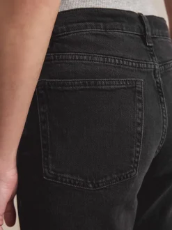 Zwarte wassing - Mom Comfort Jeans met Stretch Column