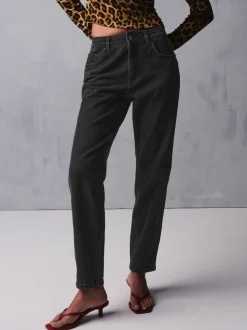 Zwarte wassing - Mom comfort stretch jeans