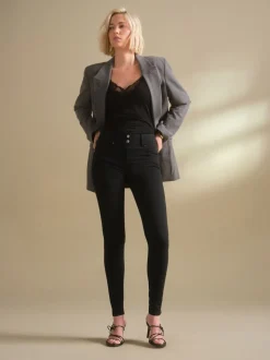 Zwarte wassing - Skinny jeans met verlengings- en afslankeffect