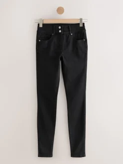 Zwarte wassing - Skinny jeans met verlengings- en afslankeffect