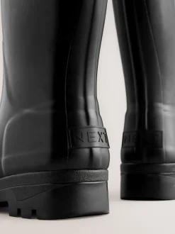 Zwartglanzend - Premium Faux Fur Lined Knee High Wellies