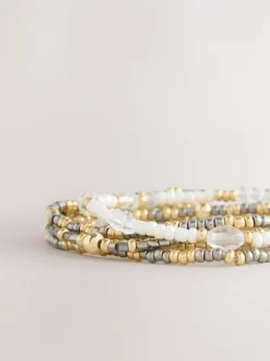 Zwart/goud - Mixed Metal Stretch Bracelet Pack