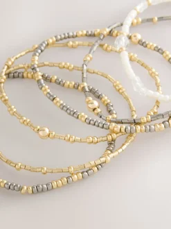Zwart/goud - Mixed Metal Stretch Bracelet Pack
