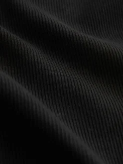 Zwart/goud - Trim Hardware Detail Racer Ribbed Vest Top