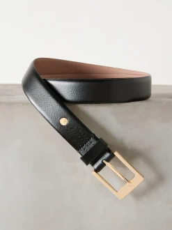 Zwart/goudkleurig - N. Premium riem van Italiaans leer