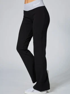 Zwart/grijs - Pineapple jersey bootcut-broek met contrasterende tailleband voor dames