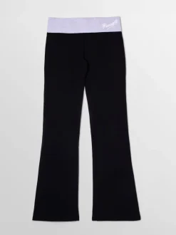 Zwart/grijs - Pineapple jersey bootcut-broek met contrasterende tailleband voor dames