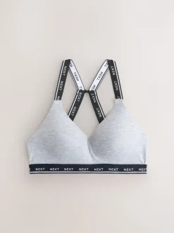 Zwart/grijs - Ultimate Comfort Cotton Non Wired Padded Bras 2 Pack