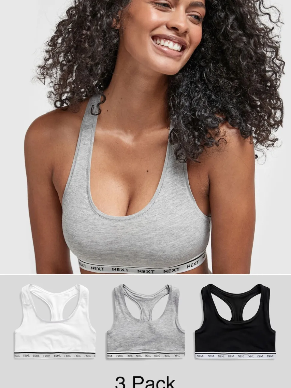 Zwart/grijs gemêleerd/wit - Gewatteerde cropped tops met ultiem comfort