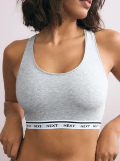 Zwart/grijs gemêleerd/wit - Gewatteerde cropped tops met ultiem comfort