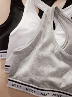 Zwart/grijs gemêleerd/wit - Gewatteerde cropped tops met ultiem comfort