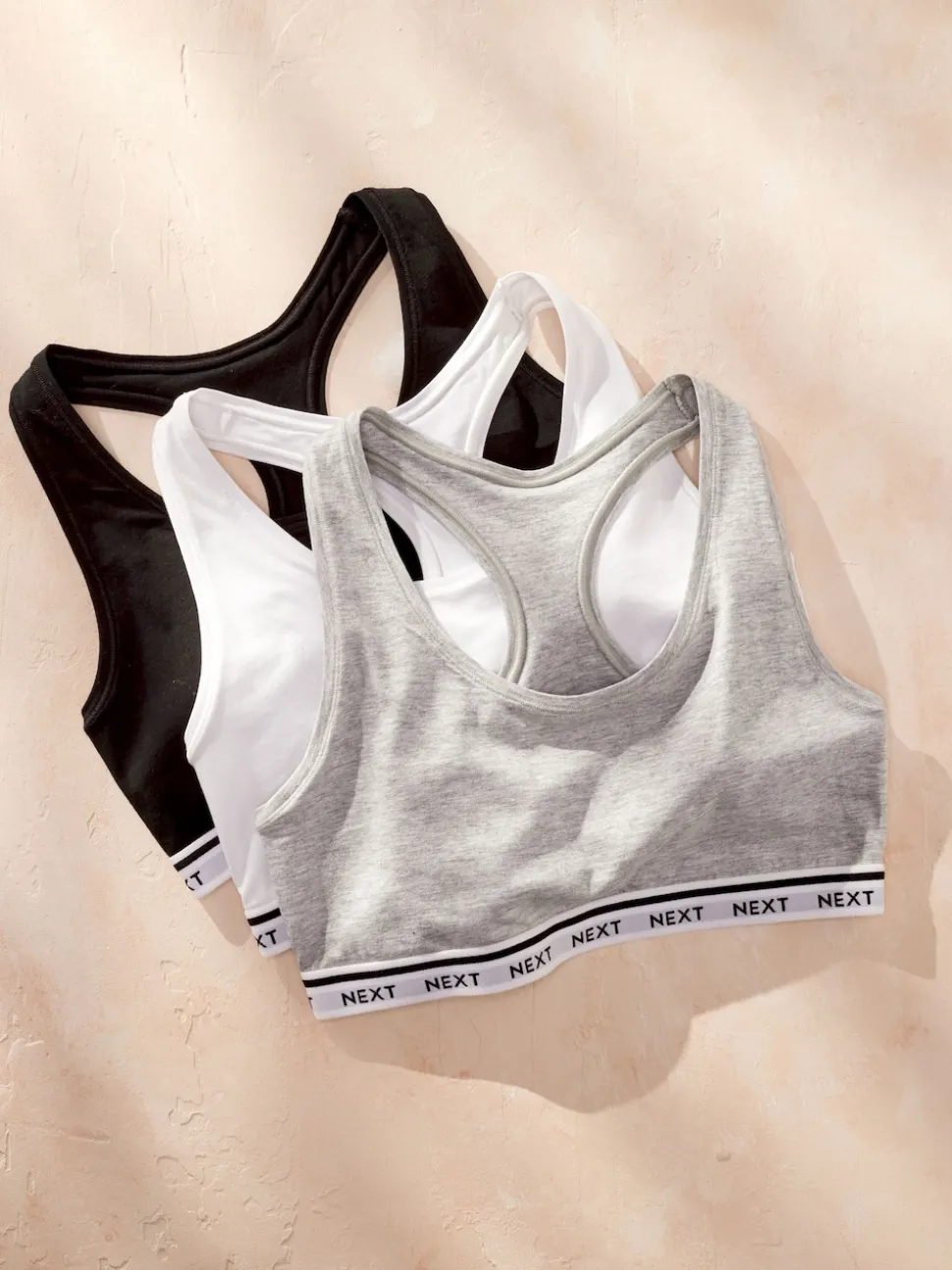 Zwart/grijs gemêleerd/wit - Gewatteerde cropped tops met ultiem comfort