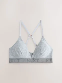 Zwart/grijs/roze - Cotton Ribbed Logo Bralettes 3 Pack