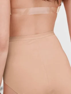 Zwart/huidskleurig - 2 Slipjes met licht buikcorrigerende hoge taille