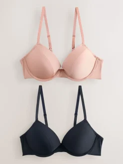 Zwart/huidskleurig - A-E Afvlakkende Ultimate Comfort Beha's 2 Verpakking