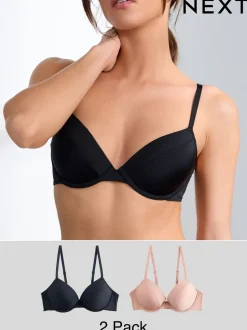 Zwart/huidskleurig - A-E Afvlakkende Ultimate Comfort Beha's 2 Verpakking