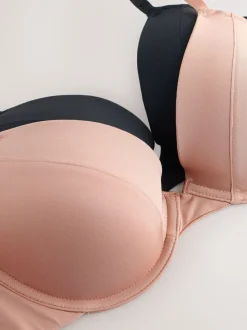 Zwart/huidskleurig - A-E Afvlakkende Ultimate Comfort Beha's 2 Verpakking