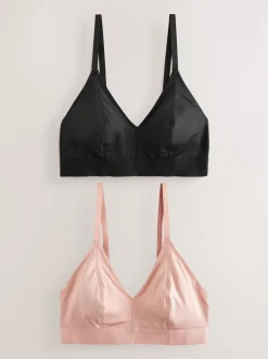 Zwart/huidskleurig - DD+ Ultimate Comfort Bralettes zonder beugel 2 verpakking
