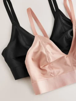 Zwart/huidskleurig - DD+ Ultimate Comfort Bralettes zonder beugel 2 verpakking