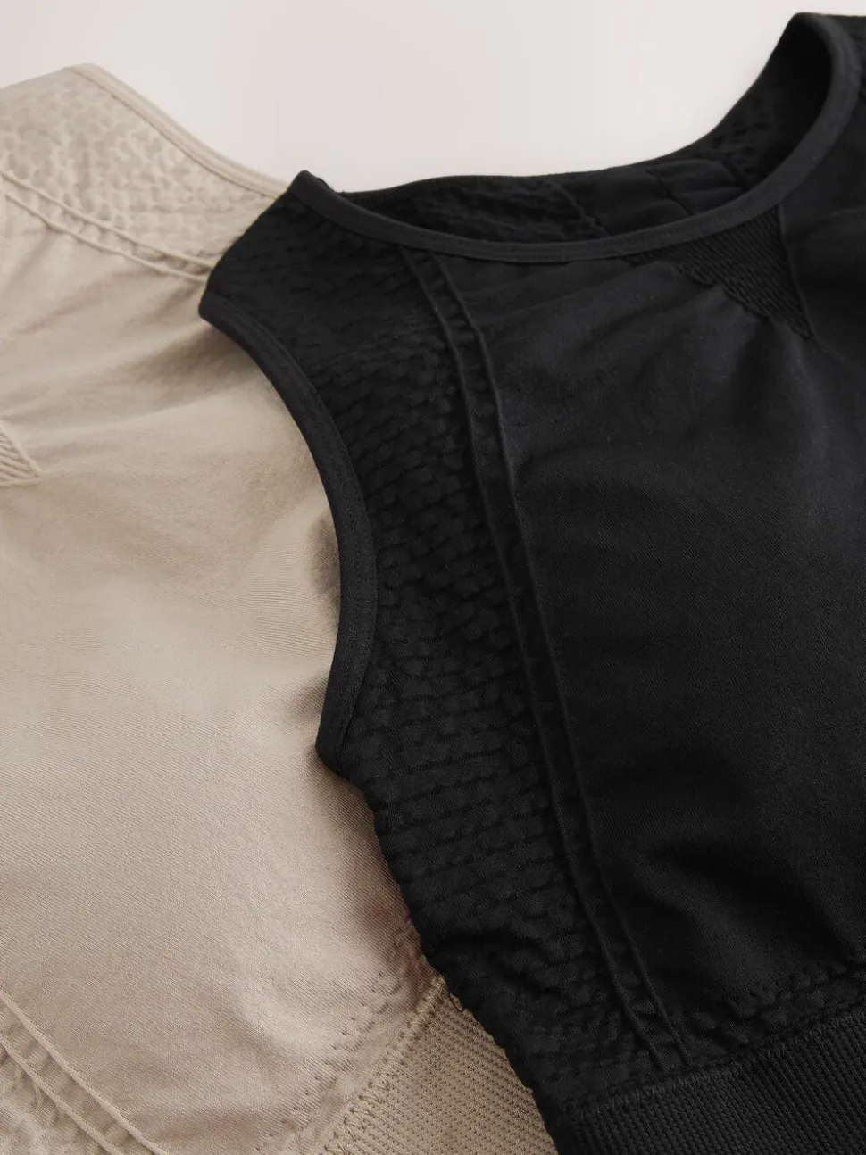 Zwart/kiezelkleurig - Seamless High Neck Medium Impact Sports Bras 2 Pack