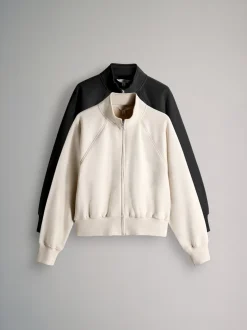Zwart/kiezelkleurig - The Set 2 Pack Zip Cropped Funnel Neck Jackets