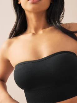 Zwart/lichtroze - Naadloze bandeau ultiem comfort beha's verpakking van 2