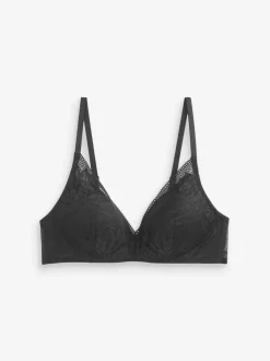 Zwart/mauve - Ultiem comfort beha's met kanten detail verpakking van 2