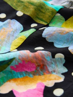 Zwart/meerkleurig met bloemenprint - Printed Long Sleeve Shirt Dress