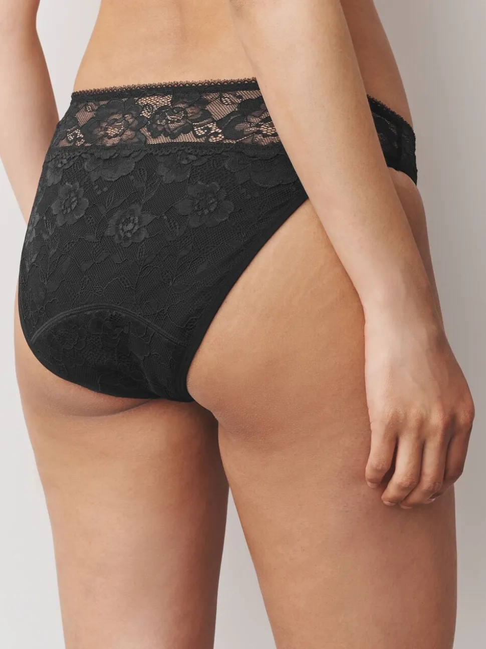 Zwart/paarsrood - All Over Lace Medium Flow Periode Knickers 2 Pack