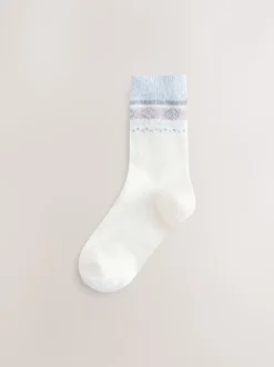 Zwart/pastel fairisle - 2 Paar superharige behaaglijke sokken