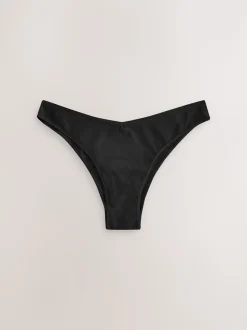 Zwart/pastelroze huidskleur/wit - Set van 5 slips met hoog katoengehalte