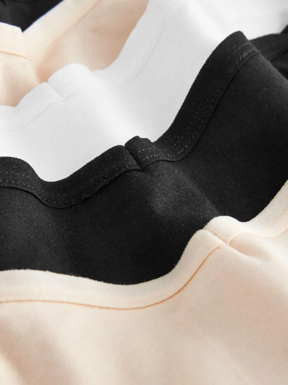 Zwart/pastelroze huidskleur/wit - Set van 5 slips met hoog katoengehalte