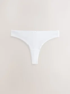 Zwart/pastelroze huidskleur/wit - Set van 7 slips met hoog katoengehalte